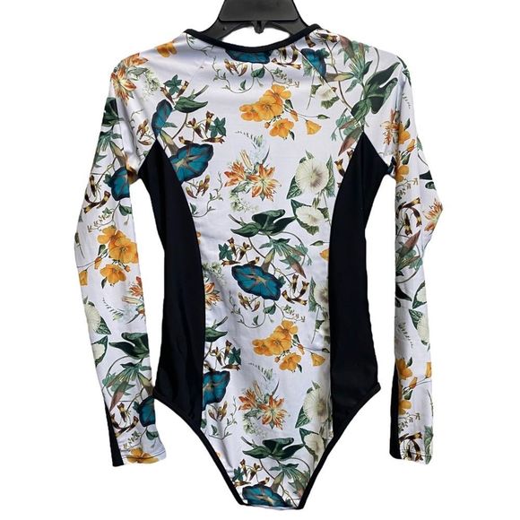 One-Piece Swimsuit Sports Surfing Long Sleeve Swimwear Women's Bodysuit Swimming - Picture 4 of 6